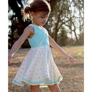 Well Dressed Wolf Girls Size 12 Aqua Blue Floral Dress NWT